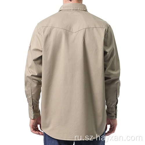 FR Work Shirt с длинным рукавом мужские рабочие рубашки